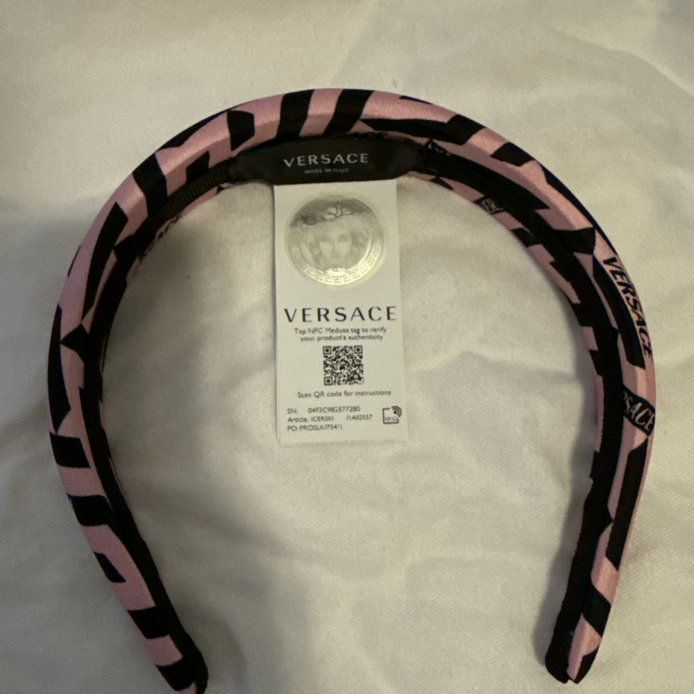 Versace Pink and Black Headband